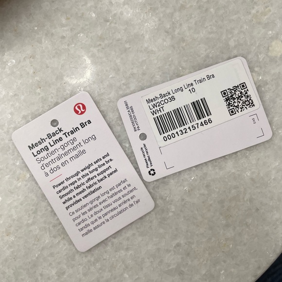 Lululemon Mesh Back Long Line Train Bra - White - Picture 7 of 9